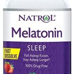 Natrol Melatonin Fast Dissolve Tablets, Helps You Fall Asleep Faster, Stay Asleep Longer, Easy to Take, Dissolve in Mouth, Strengthen Immune System, Maximum Strength, Strawberry Flavor, 10mg, 100Count