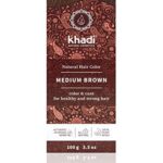 khadi MEDIUM BROWN Natural Hair Color, Plant based hair dye for lively warm cinnamon to strong, deep medium brown 100% herbal, vegan, PPD & chemical free, natural cosmetic for healthy hair 3.5oz