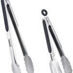 Kitchen Tongs, Joinkitch Stainless Steel Cooking Tongs Set 2 pack (12-inch.9-inch) With Heat Resistant Handle For Kitchen Outdoor Barbeque Salad Fish Thick Steak
