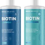 Volumizing Biotin Shampoo and Conditioner Set - Sulfate Free Shampoo and Conditioner for Dry Damaged Hair Care - Thinning Hair Shampoo and Conditioner with Nourishing Biotin Coconut Oil and Keratin