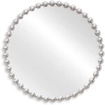 MADISON PARK SIGNATURE Wall Décor Marlowe Metal Spherical Frame Round Mirror for Living Room - Home Accent, Ready to Hang Bedroom Decoration, 36" Diameter, Silver