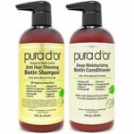 PURA D'OR Anti-Thinning Biotin Shampoo and Conditioner, CLINICALLY TESTED Proven Results, DHT Blocker Thickening Products For Women & Men, Color Treated Hair, Original Gold Label Hair Care Set 16oz x2