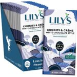 Cookies & Crème White Chocolate Style Bar By Lily's Sweets | Made with Stevia, No Added Sugar, Low-Carb, Keto Friendly | Gluten-Free & Non-GMO Ingredients | 2.8 Ounce, 12 Pack